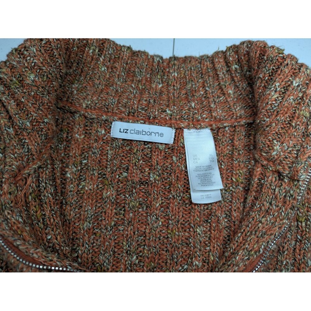 Liz Claiborne Pullover Sweater Women's Size XL Heavy Stretch 1/4 Zip Collar - Picture 4 of 9